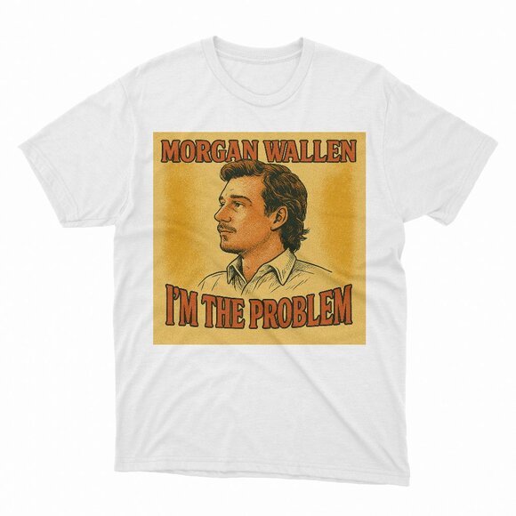 (NEW) Morgan Wallen - I'm The Problem White T-Shirt - Picture 1 of 2